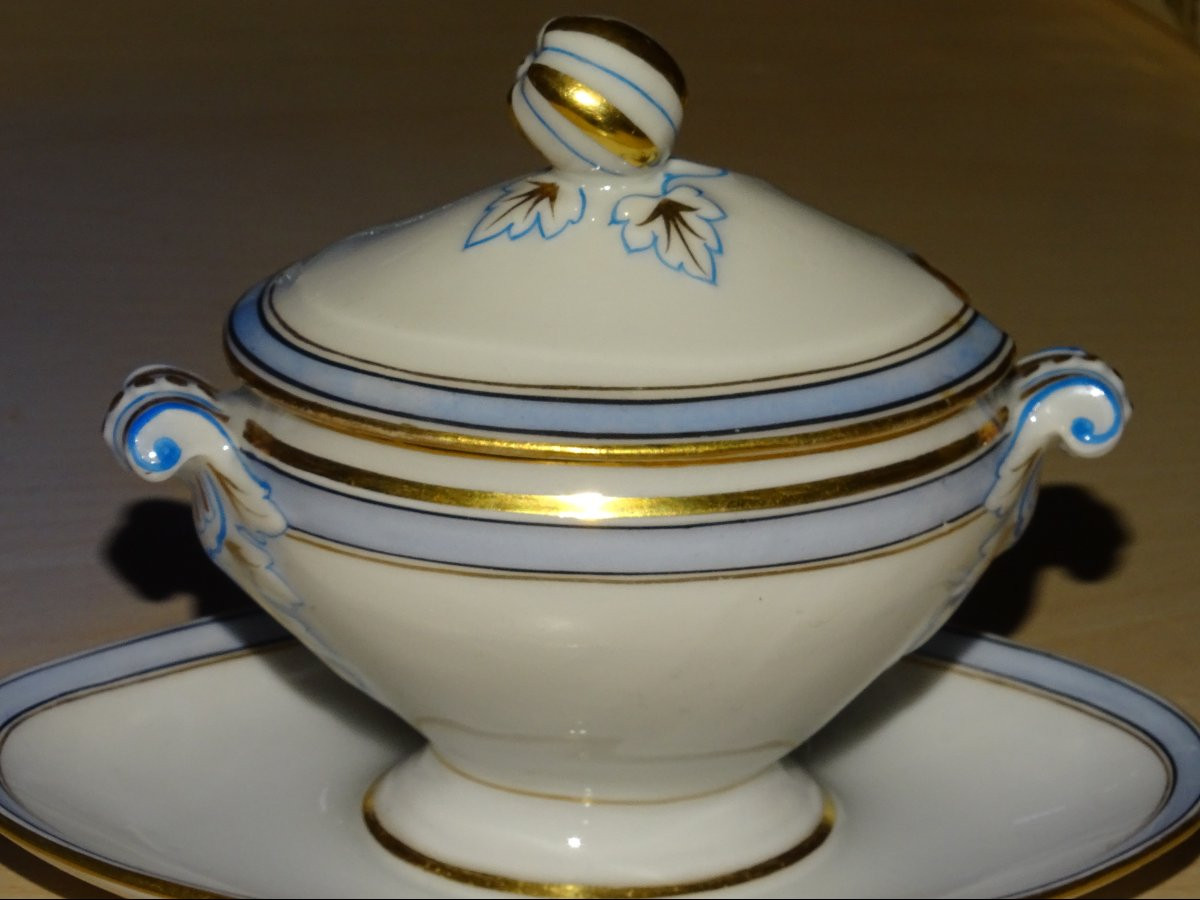 Porcelain Mustard Pot, Old Paris, 19th Century-photo-3