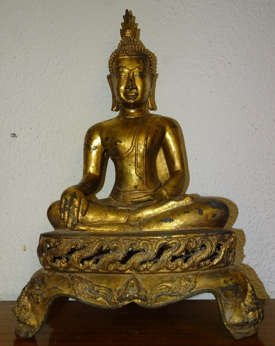 Sakyamuni Buddha, Gilded Bronze, Thailand, 18th Or 19th Century, 56 Cm