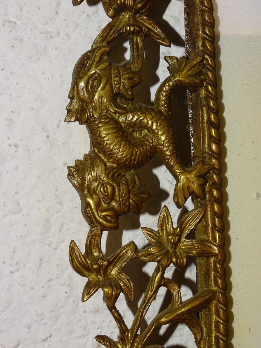 paire de cadres photos en bronze a décor de bacchus et dauphins, XIXème, 3kg-photo-3