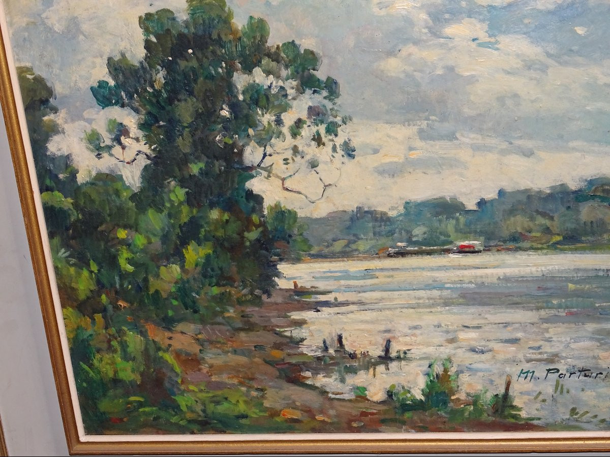 Marcel PARTURIER (1901-1976) La berge a moisson, huile/toile-photo-4