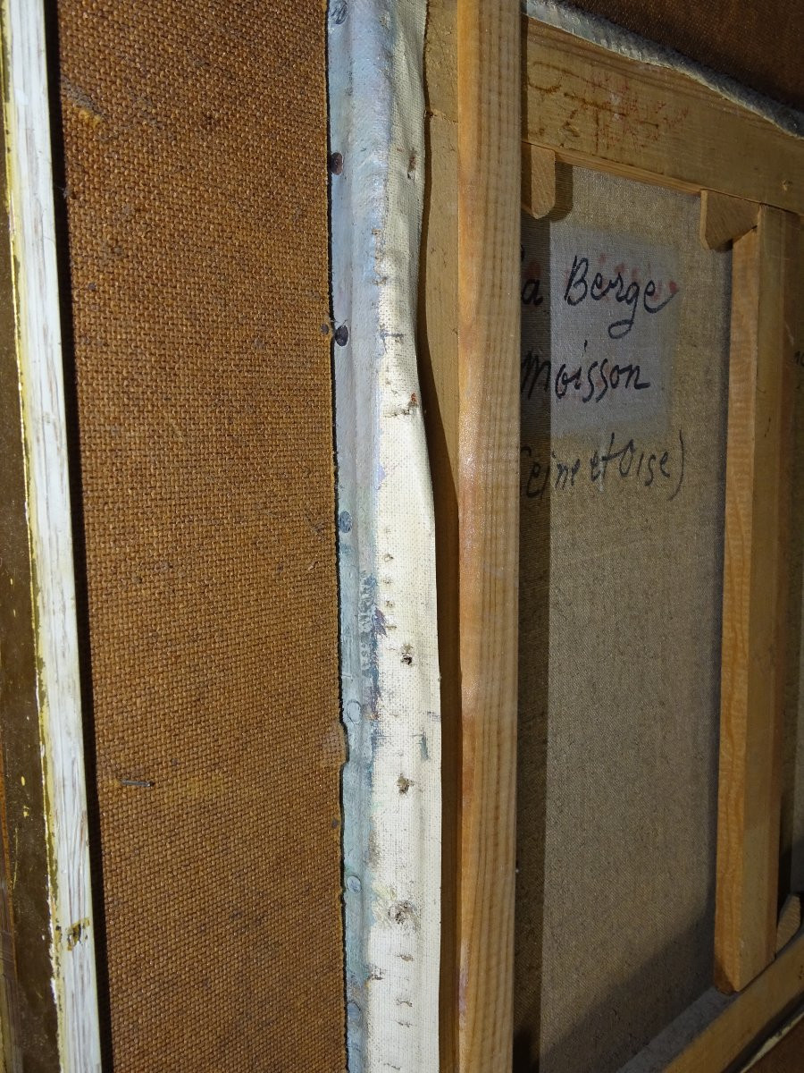 Marcel PARTURIER (1901-1976) La berge a moisson, huile/toile-photo-5