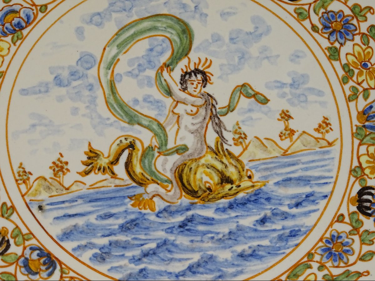 Ancienne Assiette Moustiers Décor Mythologique-photo-3