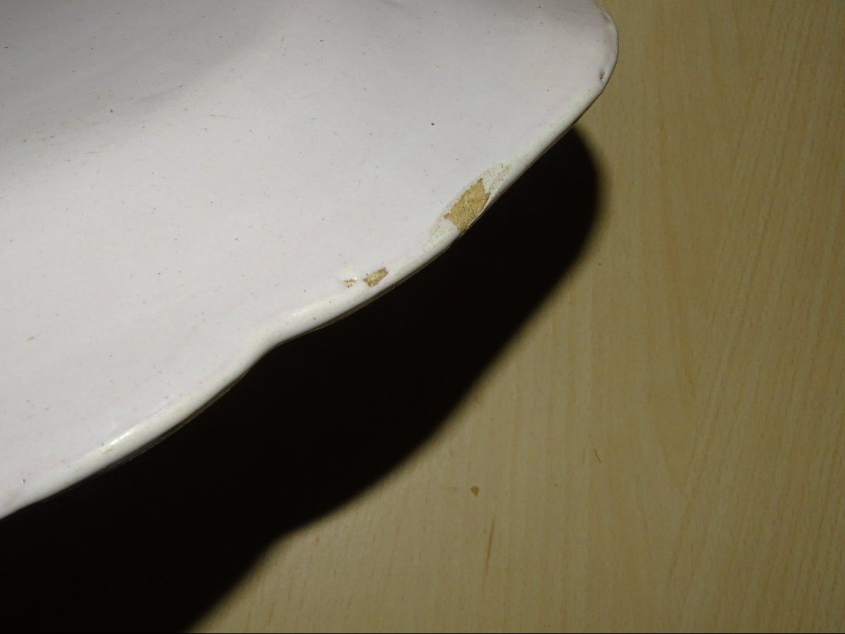 Plat blanc en faïence de MOUSTIERS ou VARAGES XVIIIeme-photo-3