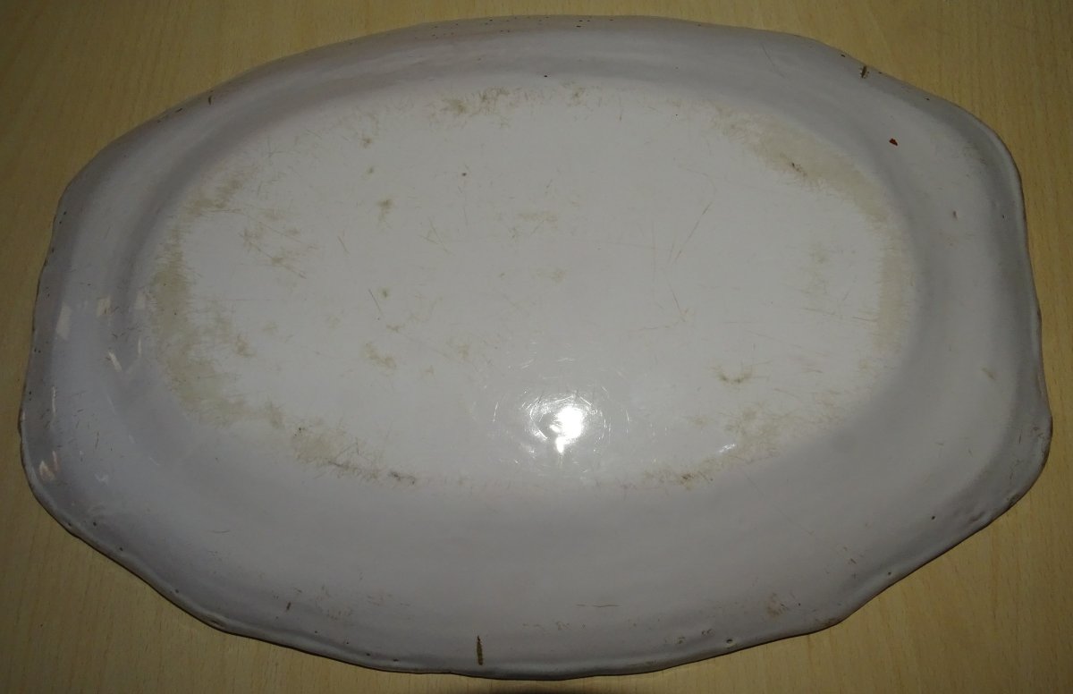 plat faience d'EPINAL ou WALY, décor à l'oiseau au champ, XVIII ou XIXème-photo-2