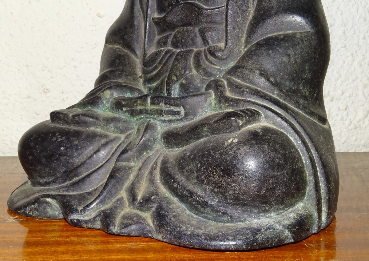 bouddha bronze position assis du XIXème-photo-1