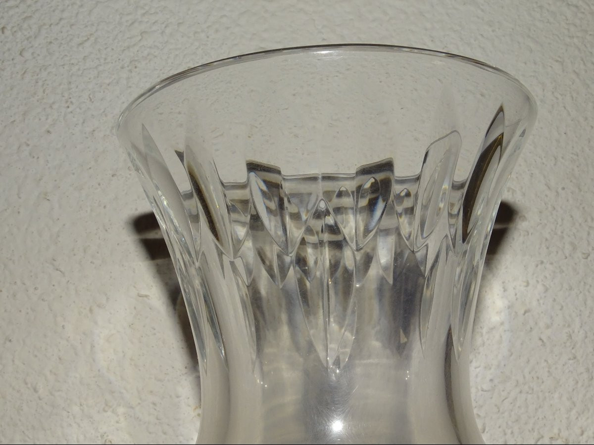 vase signé baccarat, vers 1950, 18.5 cm-photo-2