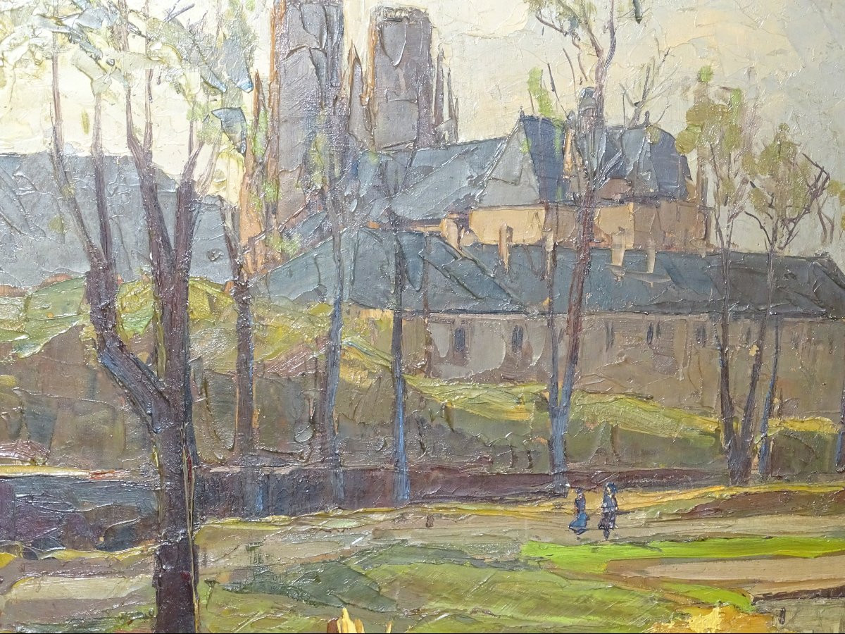 Pierre Bach (1906-1971) Oil On Isorel . Dated 1955 , 66 Cm X 57 Cm-photo-3