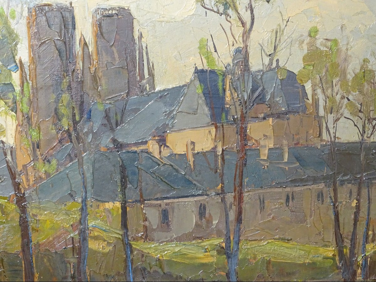Pierre Bach (1906-1971) Oil On Isorel . Dated 1955 , 66 Cm X 57 Cm-photo-2