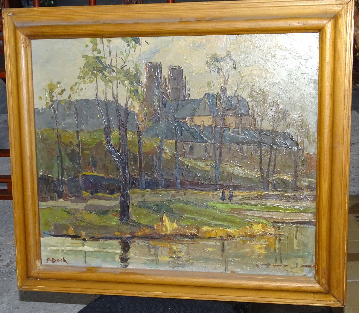 Pierre Bach (1906-1971) Oil On Isorel . Dated 1955 , 66 Cm X 57 Cm