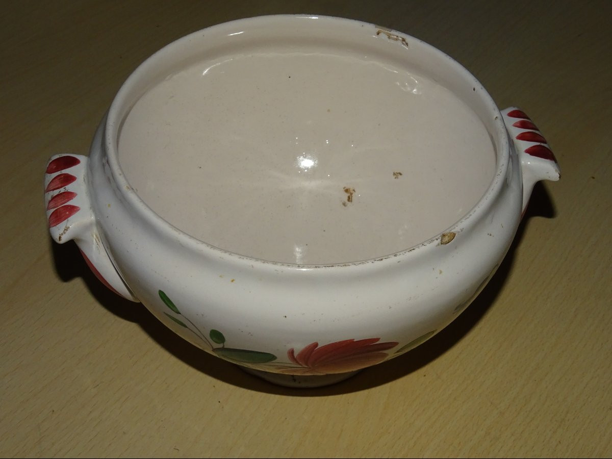 Antique Earthenware Tureen, Lunéville, Les Islettes 19th Century-photo-4