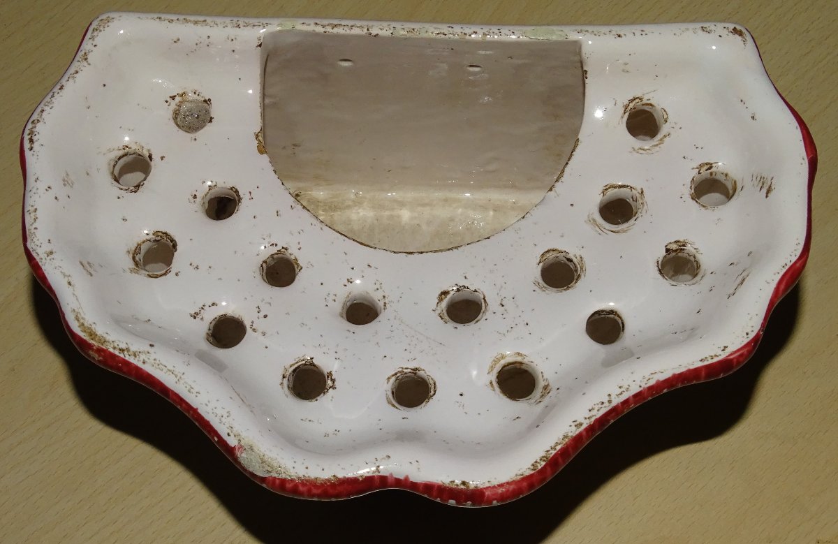 Bouquetière au coq d'applique faience des Islettes - Fin XVIII, Début XIXème-photo-3