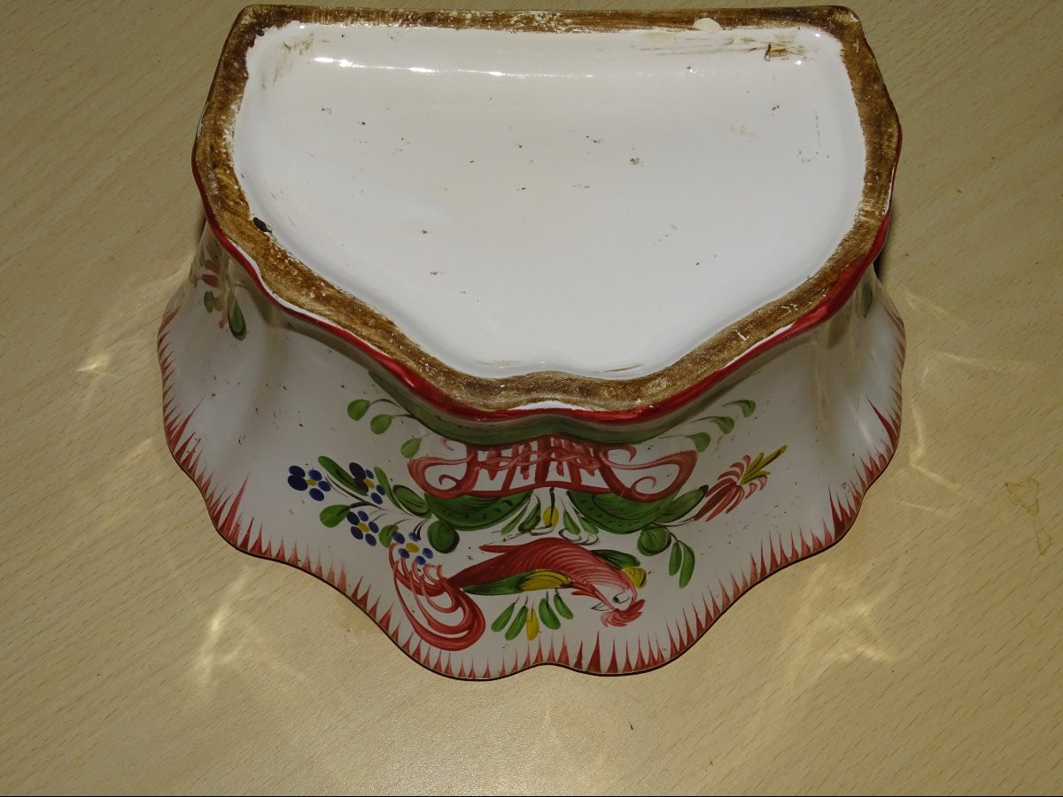 Bouquetière au coq d'applique faience des Islettes - Fin XVIII, Début XIXème-photo-4
