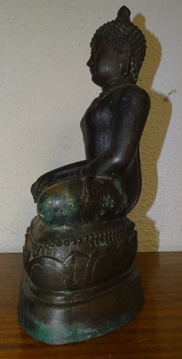 Bronze Buddha , 37 Cm, 19th Century, China Or Tibet-photo-4