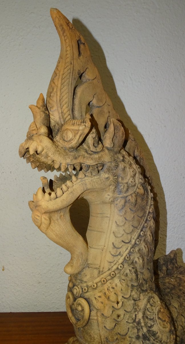 Faîtage de toit de temple à tête de dragon, Sukhothaï, XIXème-photo-4