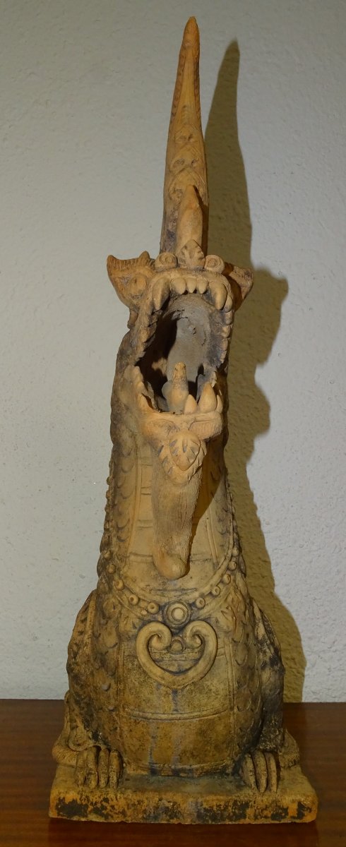 Faîtage de toit de temple à tête de dragon, Sukhothaï, XIXème-photo-1