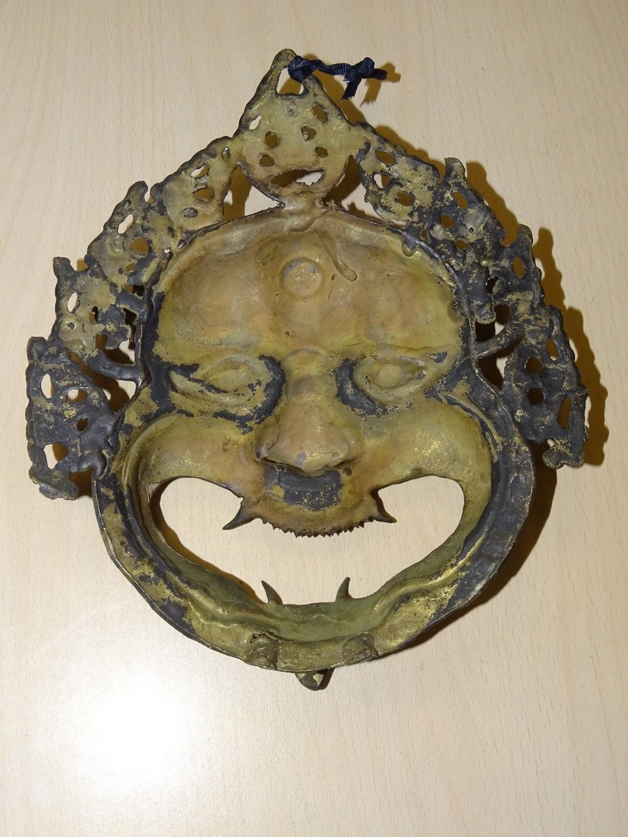 Masque rituel en bronze de Mahakala, Divinité protectrice du Vajrayana, Fin XIXè-photo-4
