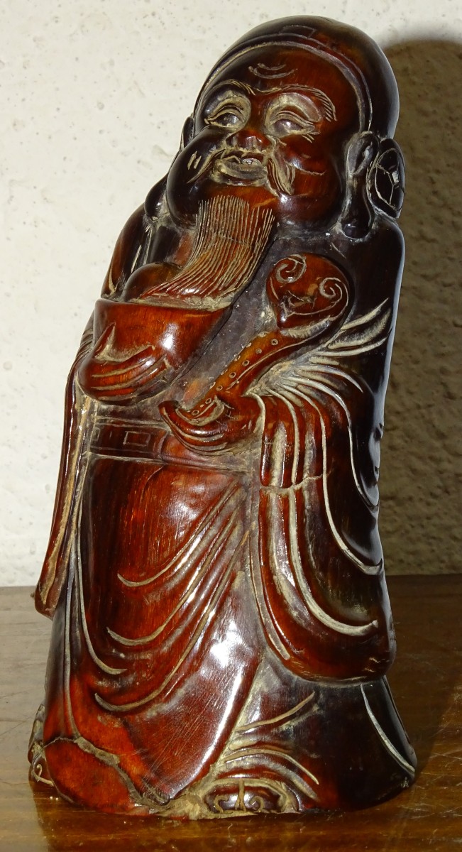 Shoulao Horn Sculpture, China, 19th Century