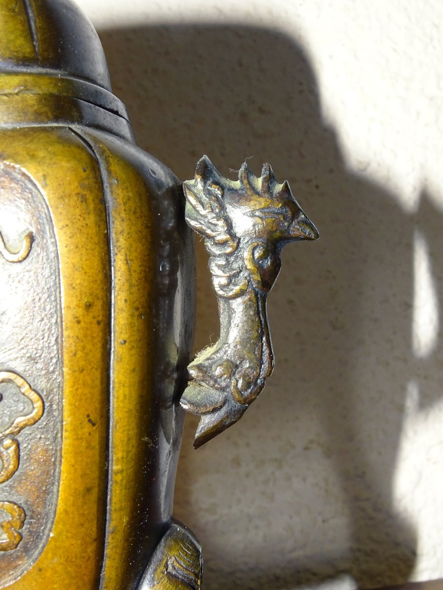 paire de brule parfum ou Pot Couvert En Bronze ,chine , XIXème siècle-photo-7