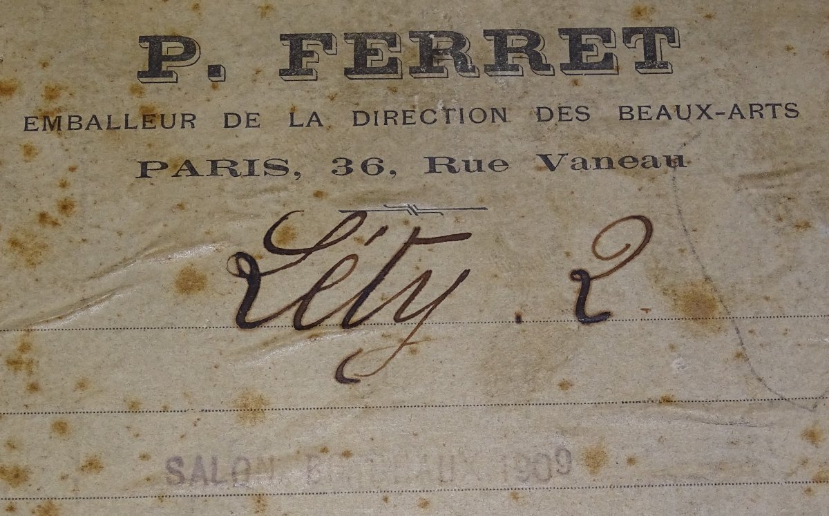 Hippolyte LETY (1878-1959), huile/carton, exposé au salon de bordeaux 1909-photo-2