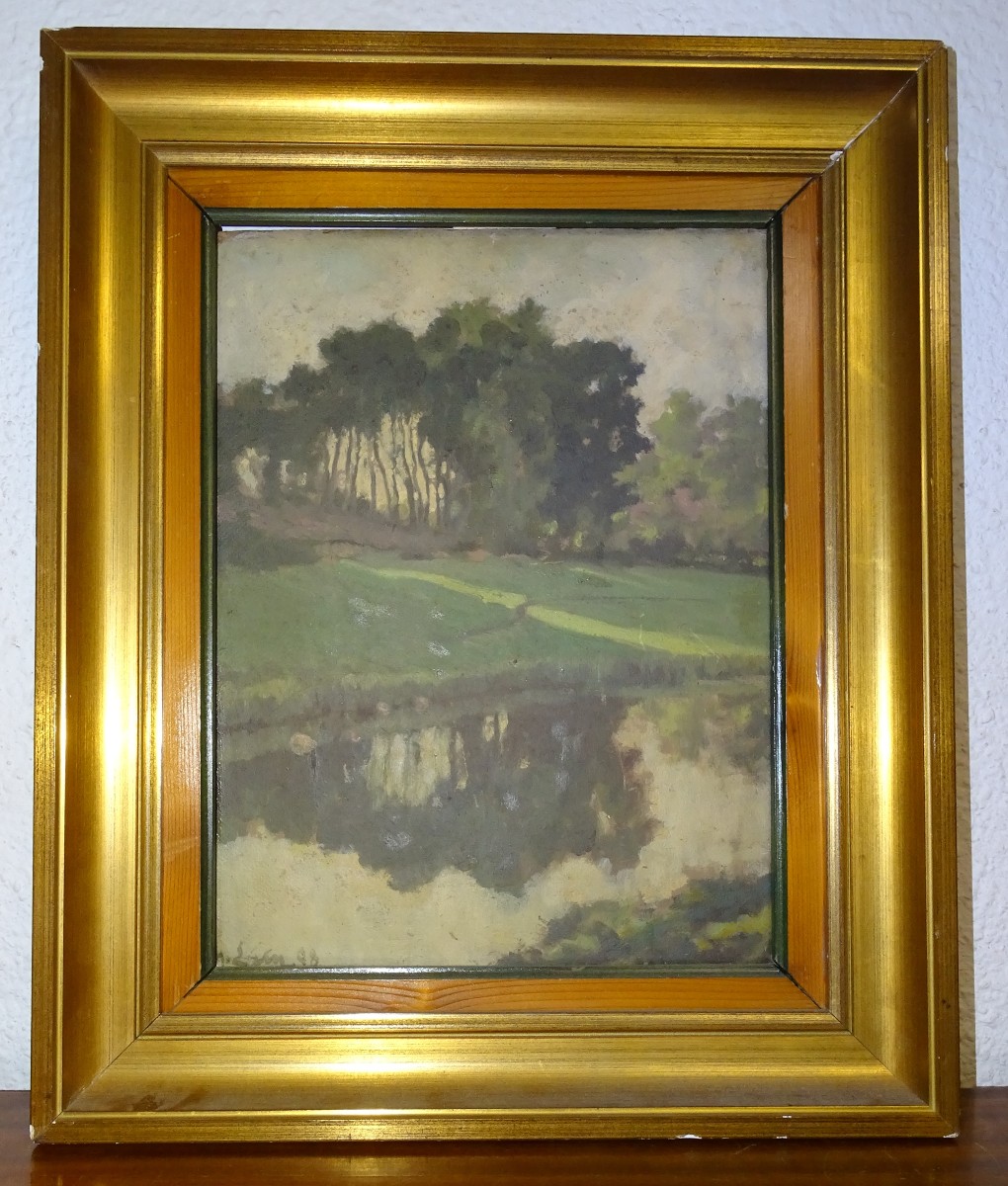Hippolyte LETY (1878-1959), huile/carton, exposé au salon de bordeaux 1909
