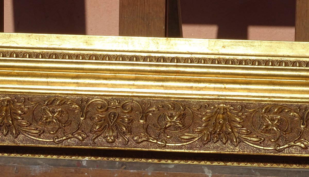 Imposing 19th-century Gold-leaf Frame, 116 Cm X 96 Cm-photo-3