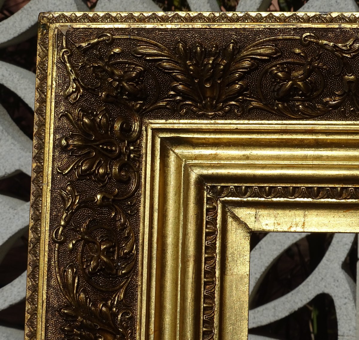 Imposing 19th-century Gold-leaf Frame, 116 Cm X 96 Cm-photo-4
