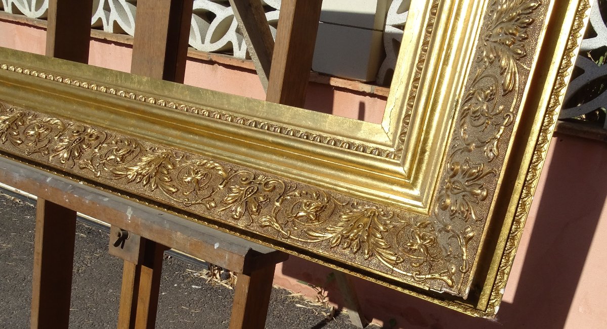 Imposing 19th-century Gold-leaf Frame, 116 Cm X 96 Cm-photo-2
