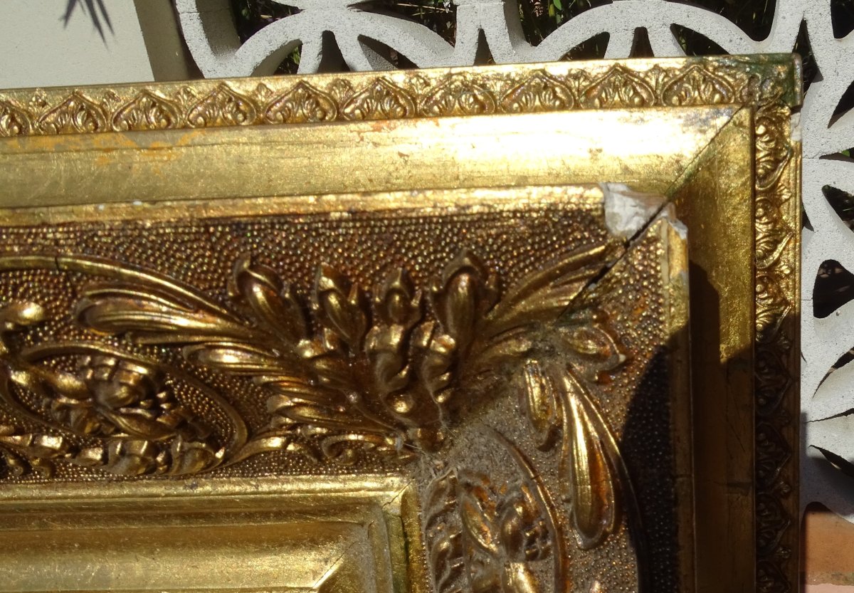 Imposing 19th-century Gold-leaf Frame, 116 Cm X 96 Cm-photo-3