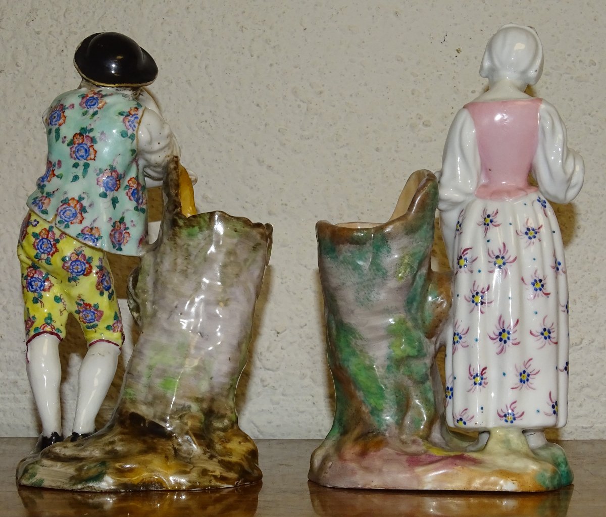 paire de bouquetières de jacob petit, porcelaine émaillée, XIXème-photo-2