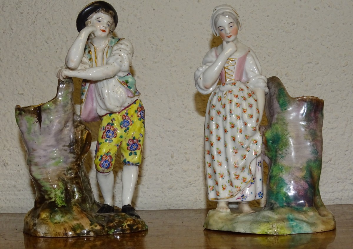 paire de bouquetières de jacob petit, porcelaine émaillée, XIXème