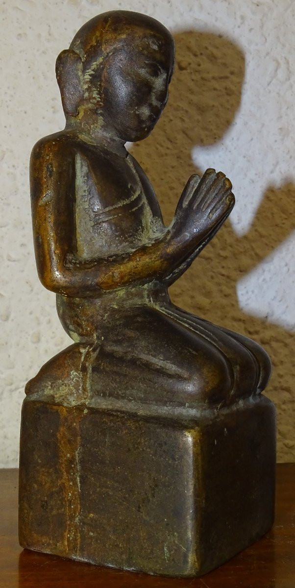 Bronze Moggallana Adorant, Burma, 18th Century-photo-2