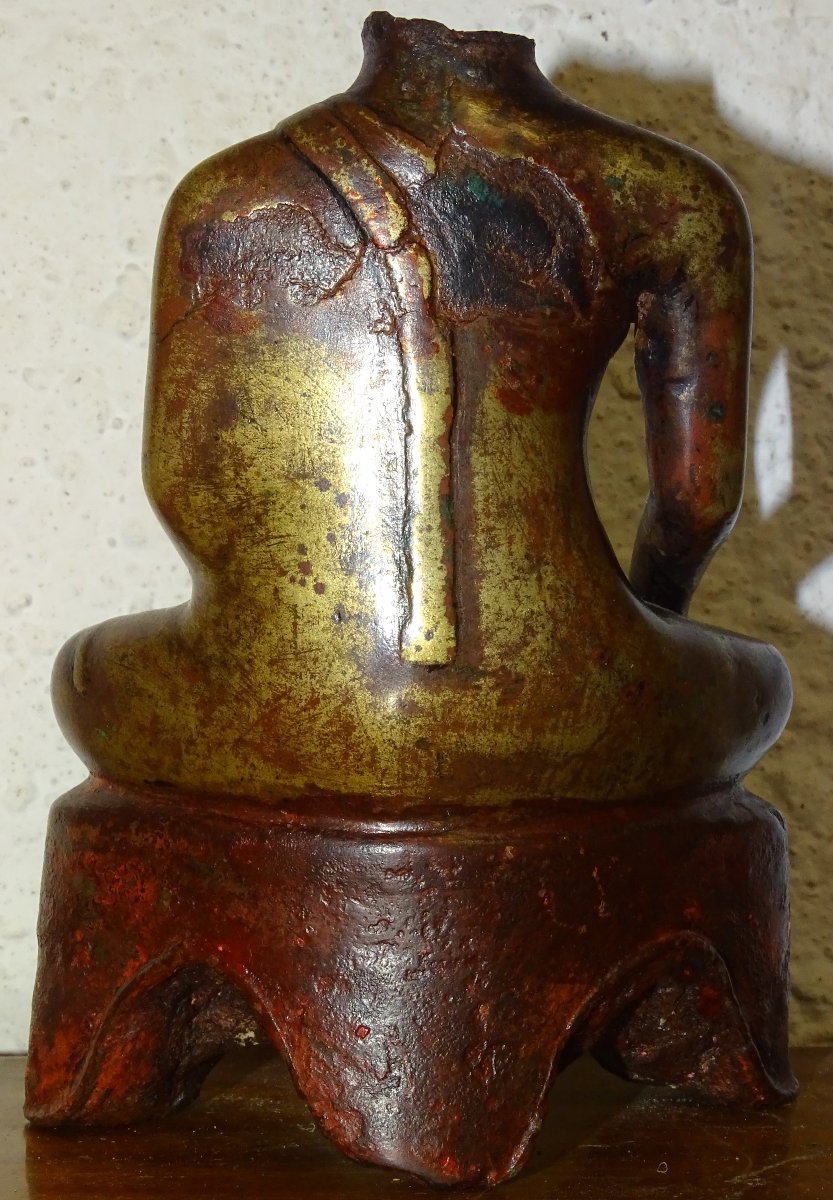 ancien bouddha de temple en Bronze, asie, XVIIIème-photo-2