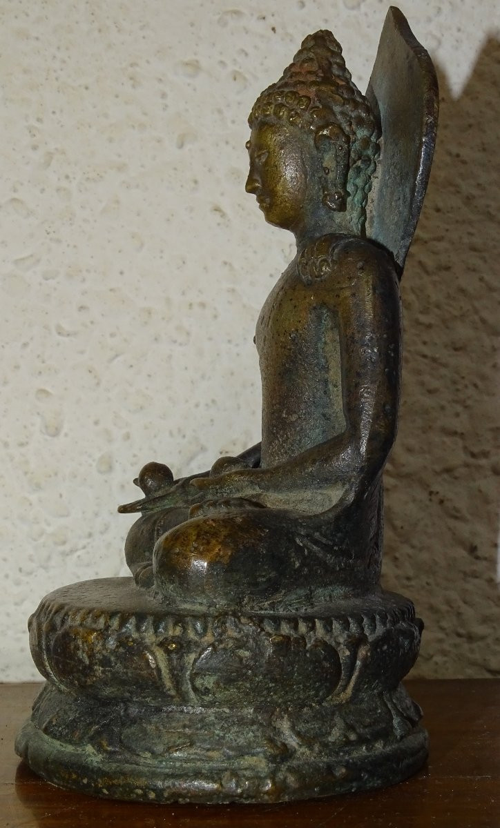 Bronze Temple Buddha, Asia, 18th Century-photo-3