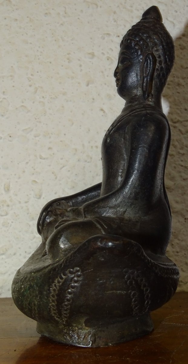 Bronze Temple Buddha, Asia, 18th Century-photo-3