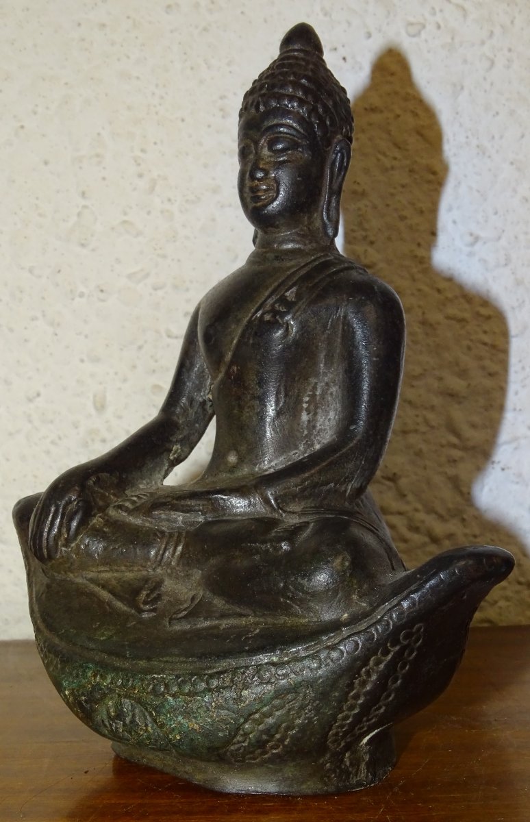 Bronze Temple Buddha, Asia, 18th Century-photo-4