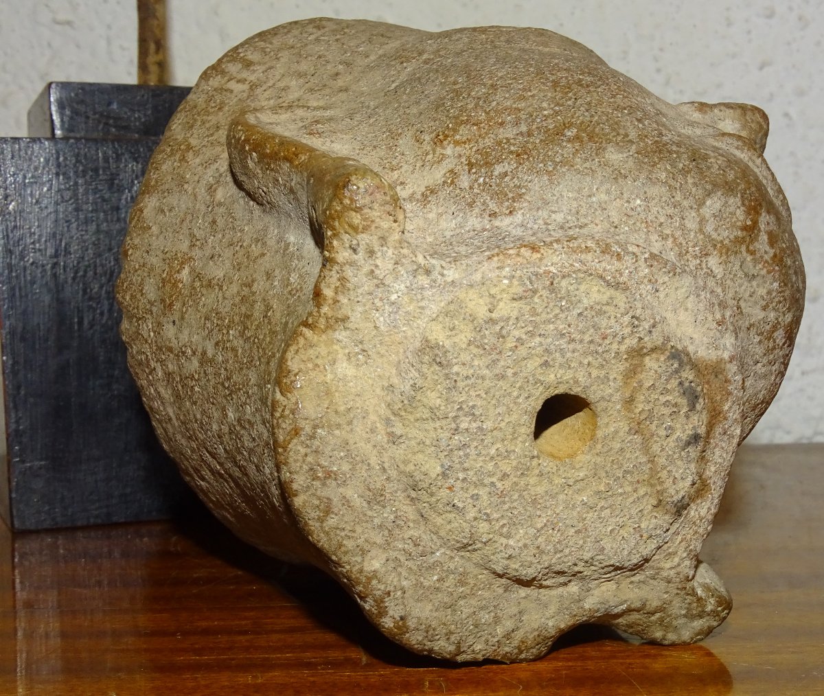 Cambodia, Former Khmer Empire, 12th-13th Century, Stoneware Divinity Head-photo-3
