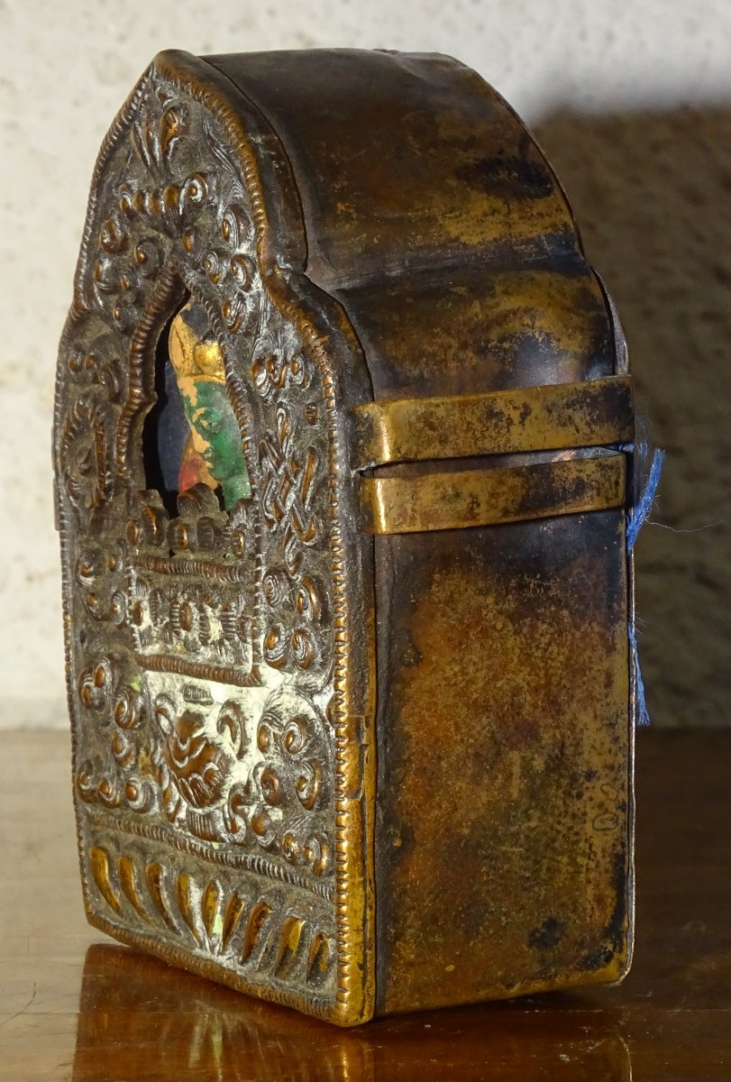 Ancient Tibetan Ghau Reliquary - Tsa-tsa Bhairava-photo-2