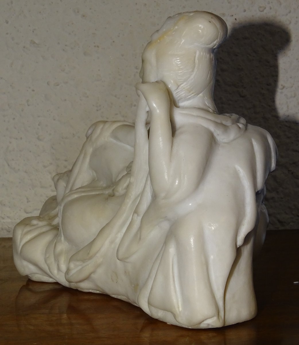 Antique Marble Sculpture, Buddha Or Guan Yin, 19th Century, China-photo-4