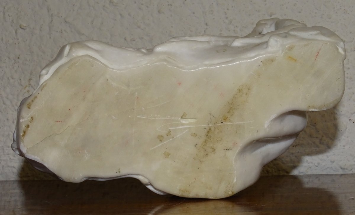 Antique Marble Sculpture, Buddha Or Guan Yin, 19th Century, China-photo-1