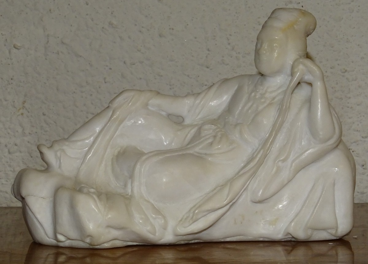 Antique Marble Sculpture, Buddha Or Guan Yin, 19th Century, China