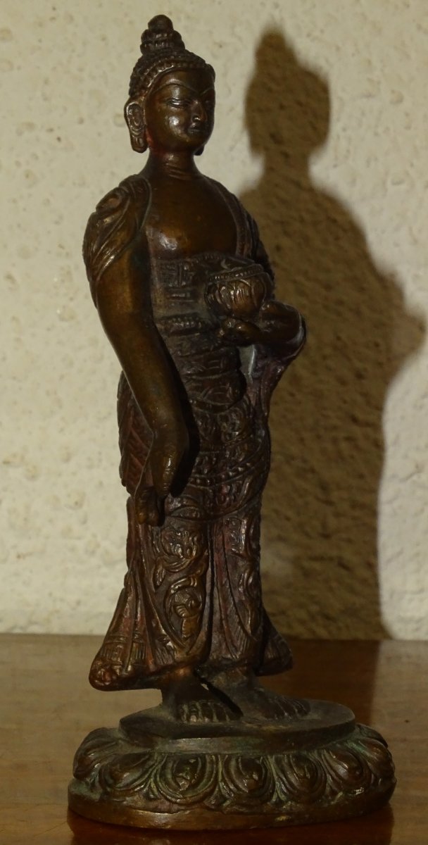 Statue en bronze, Bouddha Dipankara, nepal, XVIIIème-photo-2