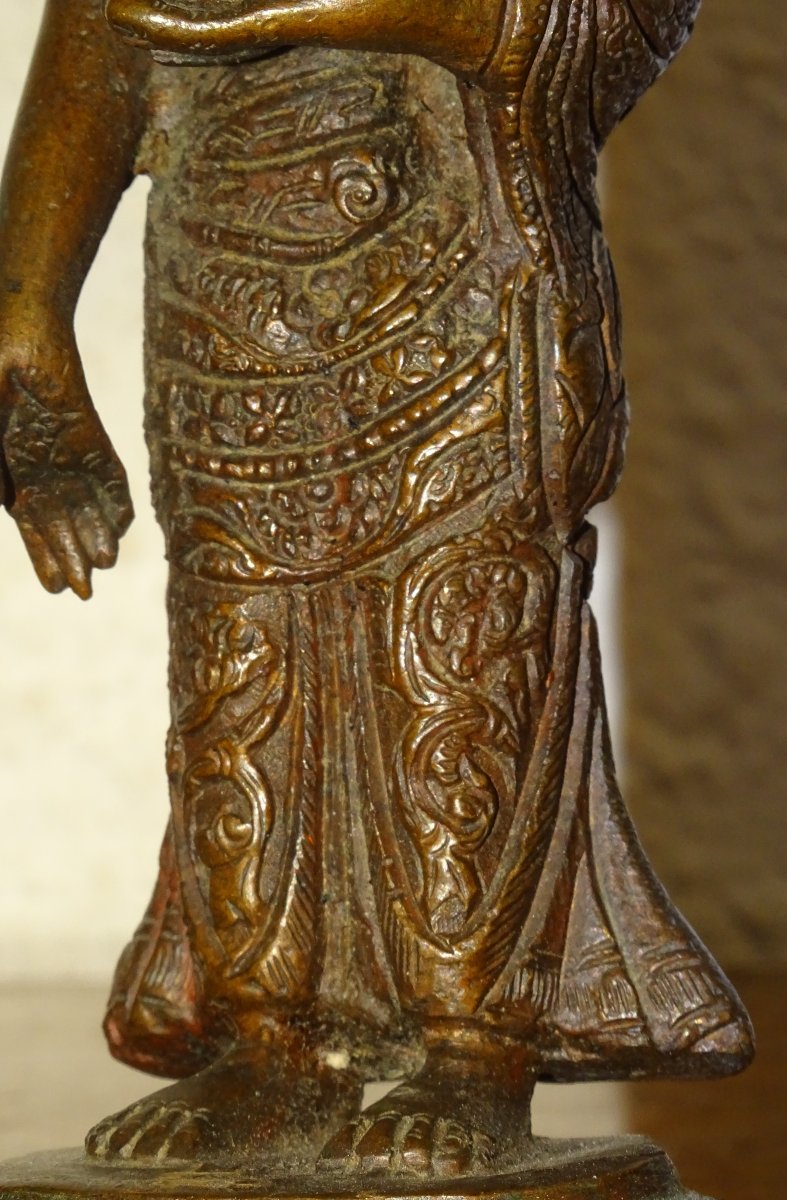 Statue en bronze, Bouddha Dipankara, nepal, XVIIIème-photo-2