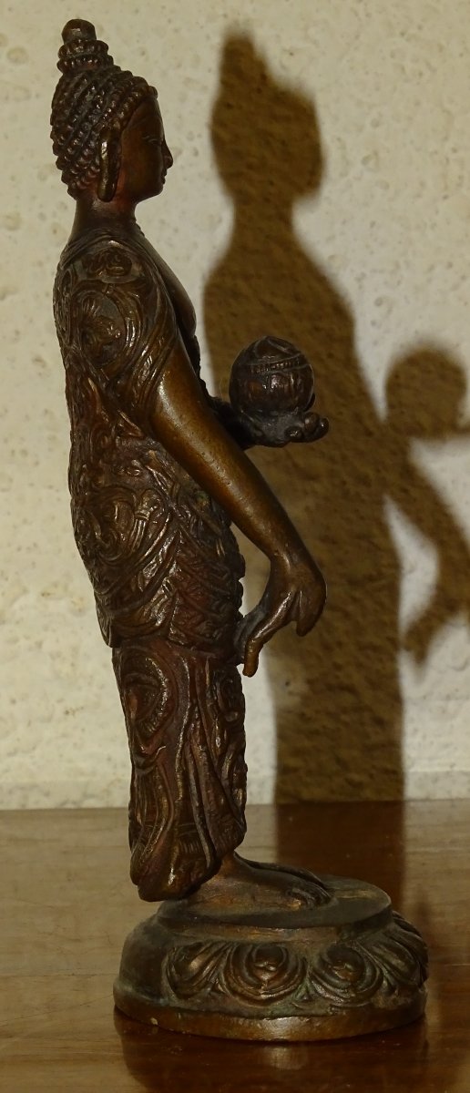 Statue en bronze, Bouddha Dipankara, nepal, XVIIIème-photo-3