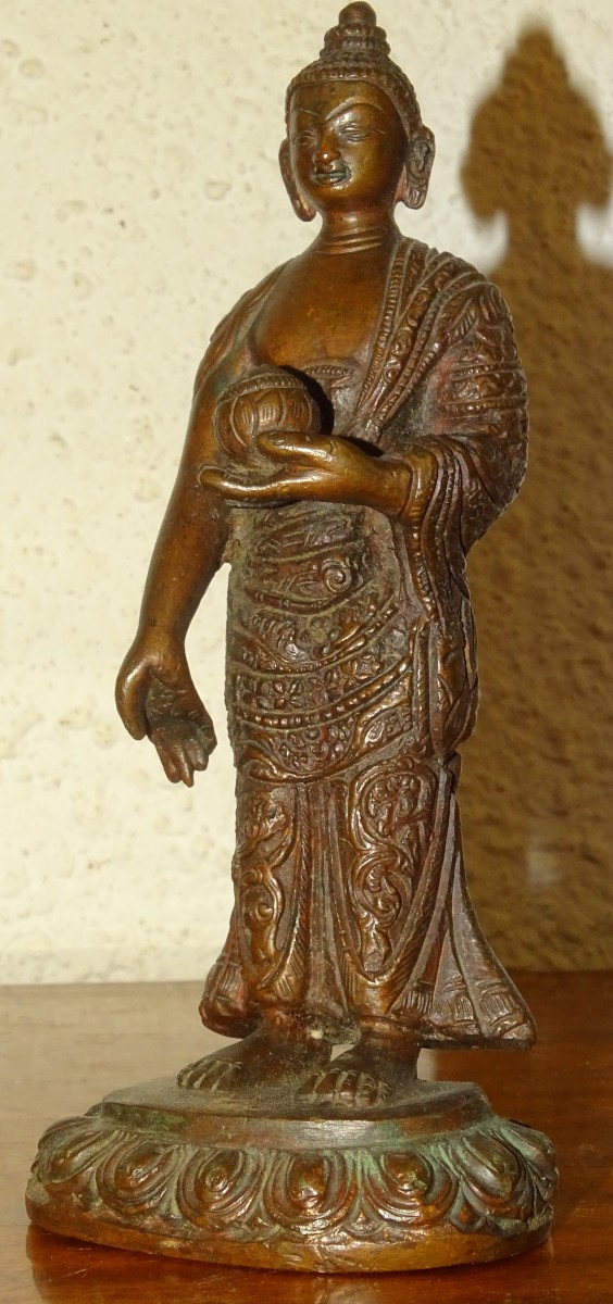 Statue en bronze, Bouddha Dipankara, nepal, XVIIIème