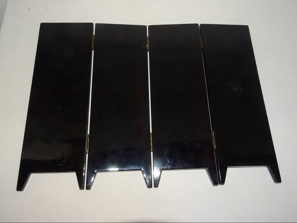 Tranha (tran Van Ha) 4-panel Lacquer And Eggshell Screen, Vietnam-photo-5