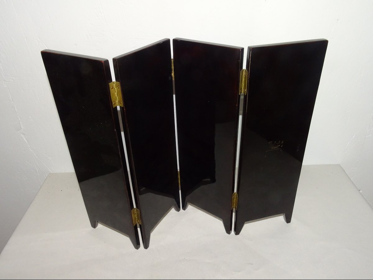 Tranha (tran Van Ha) 4-panel Lacquer And Eggshell Screen, Vietnam-photo-6