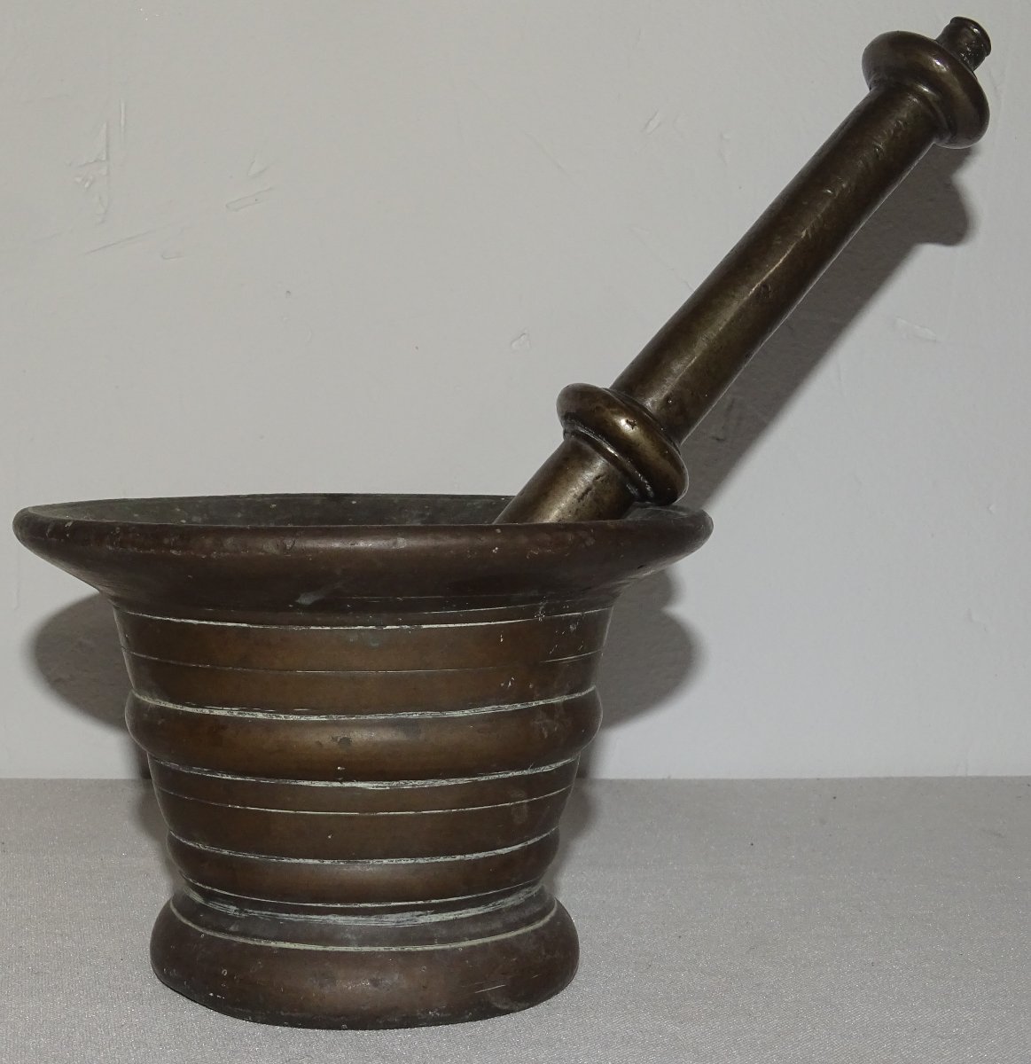 Antique Bronze Apothecary's Mortier Or Pilon From The 17th Or 18th Century-photo-2