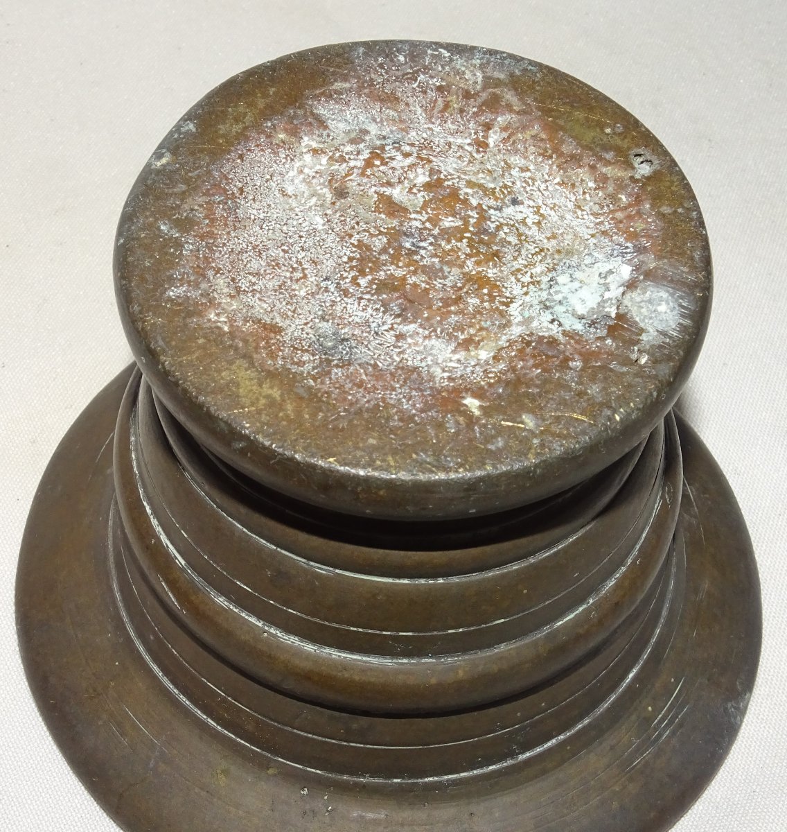 Antique Bronze Apothecary's Mortier Or Pilon From The 17th Or 18th Century-photo-4