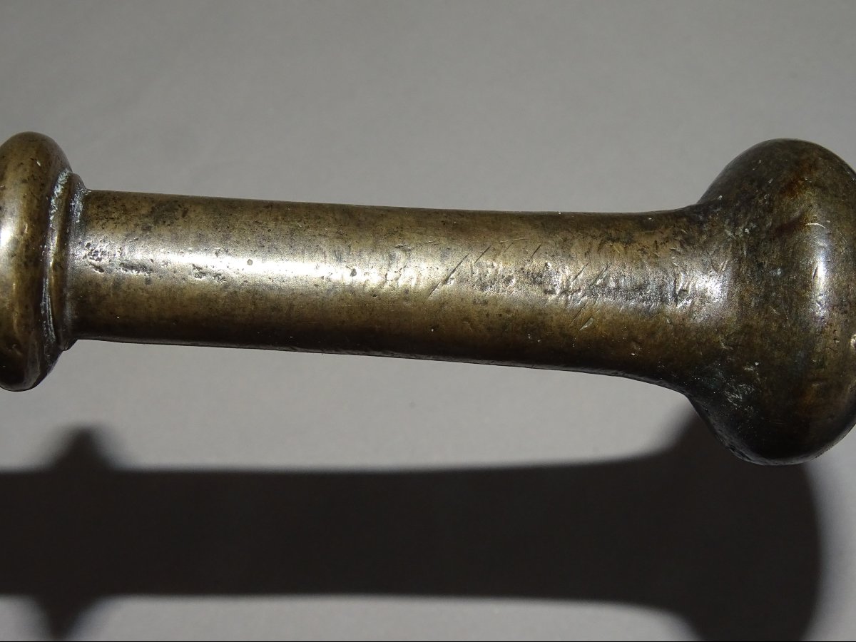 Antique Bronze Apothecary's Mortier Or Pilon From The 17th Or 18th Century-photo-7