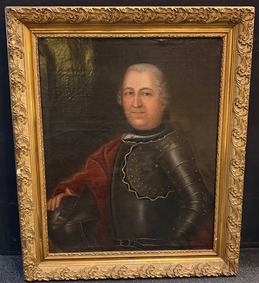Portrait By Jean-pierre Sauvage, 1755, A Gentleman In Armor From The 18th Century